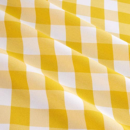 Ben Textiles Yellow/White Picnic Gingham Yarn-Dyed Fabric by The Yard
