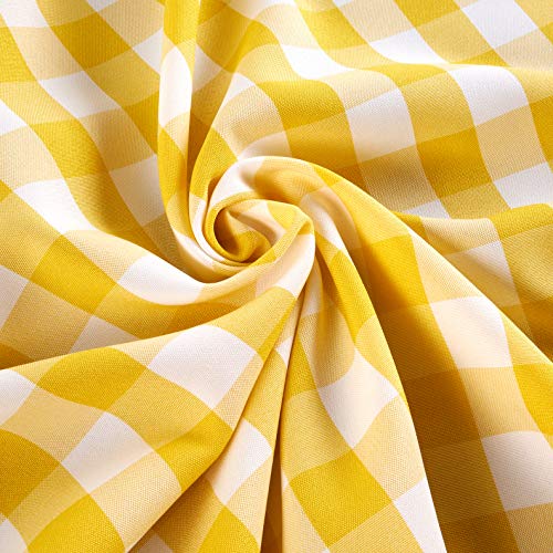 Ben Textiles Yellow/White Picnic Gingham Yarn-Dyed Fabric by The Yard