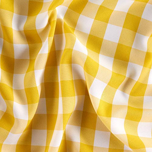 Ben Textiles Yellow/White Picnic Gingham Yarn-Dyed Fabric by The Yard