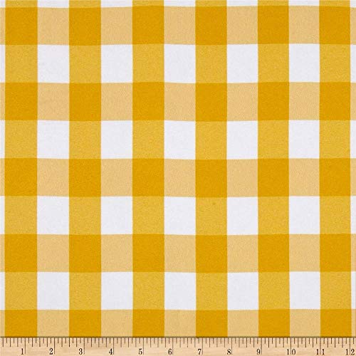 Ben Textiles Yellow/White Picnic Gingham Yarn-Dyed Fabric by The Yard