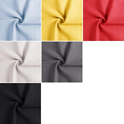 Linen Needlework Fabric, BENBO 6Pcs Assorted Colors Linen Embroide...