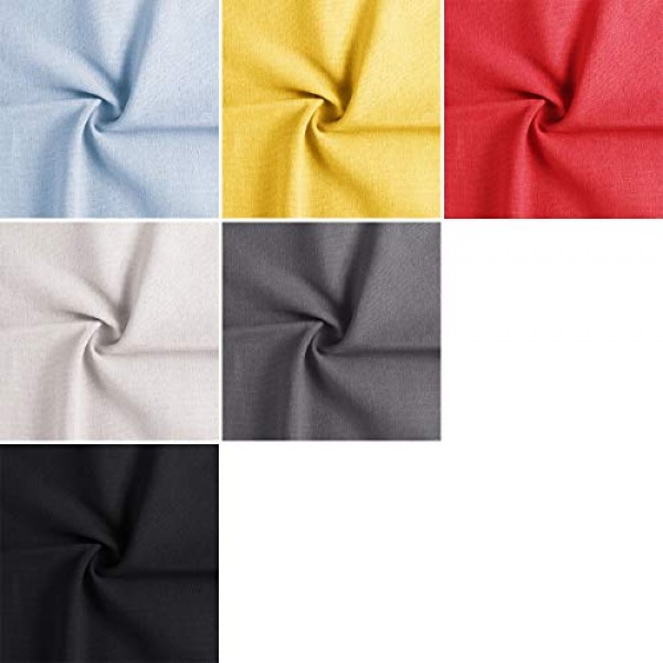 Linen Needlework Fabric, BENBO 6Pcs Assorted Colors Linen Embroide...