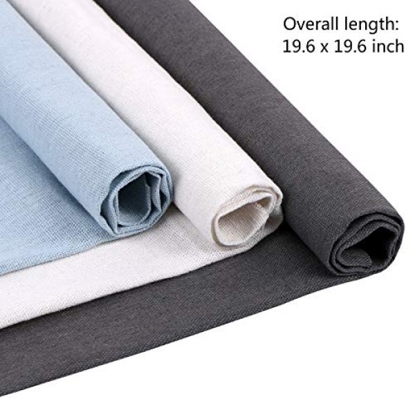 Linen Needlework Fabric, BENBO 6Pcs Assorted Colors Linen Embroide...