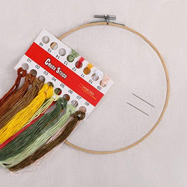 Linen Needlework Fabric, BENBO 7Pcs Assorted Colors Linen Embroide...