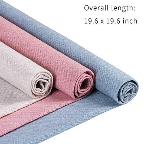 Linen Needlework Fabric, BENBO 7Pcs Assorted Colors Linen Embroide...