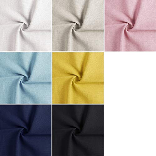 Linen Needlework Fabric, BENBO 7Pcs Assorted Colors Linen Embroide...