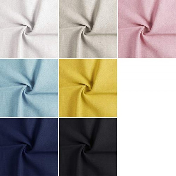 Linen Needlework Fabric, BENBO 7Pcs Assorted Colors Linen Embroide...