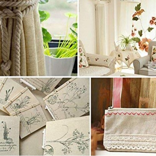 Linen Needlework Fabric, BENBO 7Pcs Assorted Colors Linen Embroide...