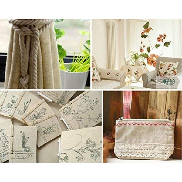 Linen Needlework Fabric, BENBO 7Pcs Assorted Colors Linen Embroide...