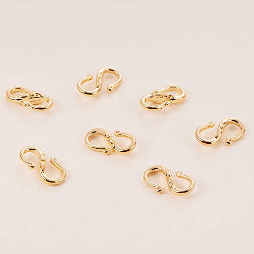 BENECREAT 10 PCS 18K Gold Plated S-Hook Clasps Necklace Clasp Jewe...
