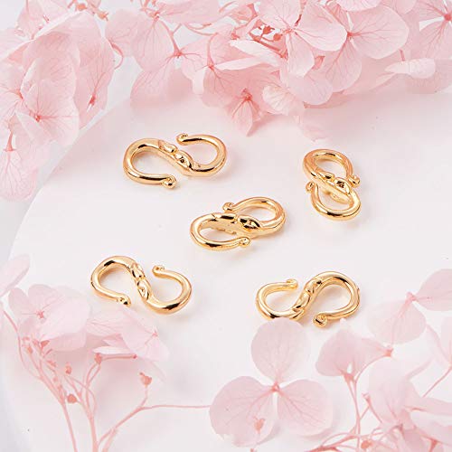 BENECREAT 10 PCS 18K Gold Plated S-Hook Clasps Necklace Clasp Jewe...