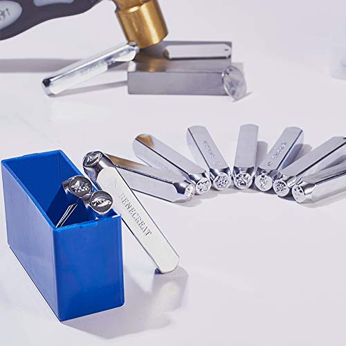 BENECREAT 12 Pack 6mm 1/4 Design Stamps, Metal Punch Stamp Nat...