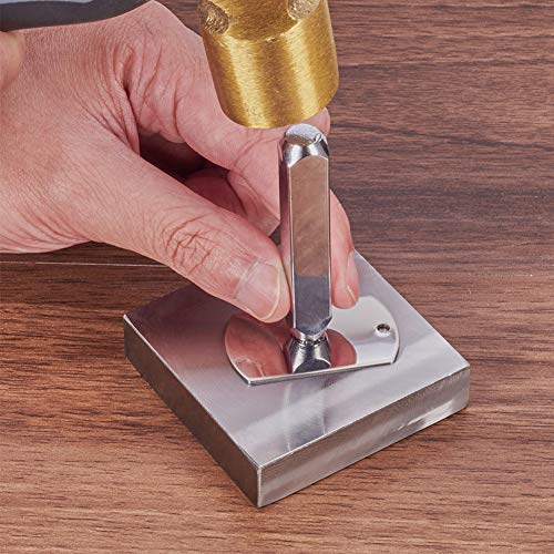 BENECREAT 12 Pack 6mm 1/4 Design Stamps, Metal Punch Stamp Nat...