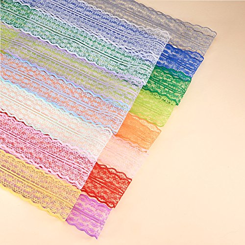 BENECREAT 15 Rolls 165 Yards Mixed Color Floral Pattern Fabric Lac...