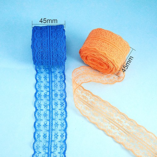 BENECREAT 15 Rolls 165 Yards Mixed Color Floral Pattern Fabric Lac...