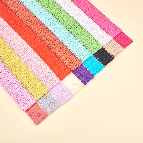 BENECREAT 18 Yards Lace Fabric Stretch Elastic 1.57 inches Wide Tr...