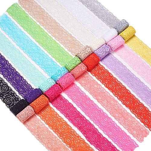 BENECREAT 18 Yards Lace Fabric Stretch Elastic 1.57 inches Wide Tr...