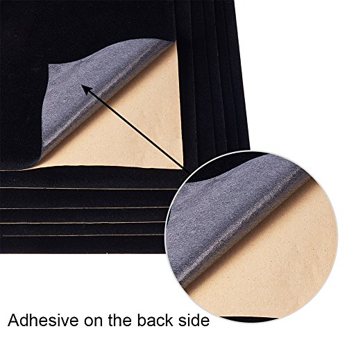 BENECREAT 20PCS Velvet Black Fabric Sticky Back Adhesive Back Sh...