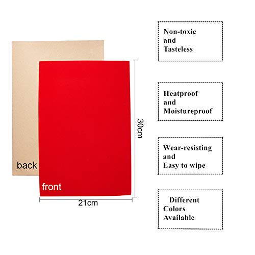 BENECREAT 20PCS Velvet Red Fabric Sticky Back Adhesive Sheets, A...