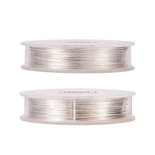 BENECREAT 26-Gauge Tarnish Resistant Silver Coil Wire, 197-Feet/66...