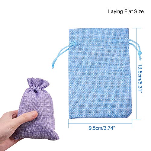 BENECREAT 30Pack 6 Color Burlap Bags with Drawstring Gift Bags Jew...