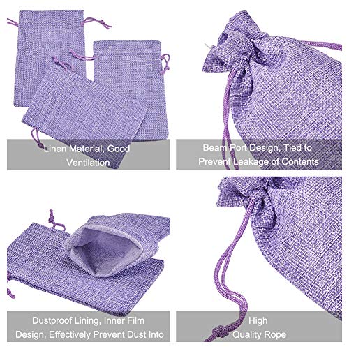 BENECREAT 30Pack 6 Color Burlap Bags with Drawstring Gift Bags Jew...
