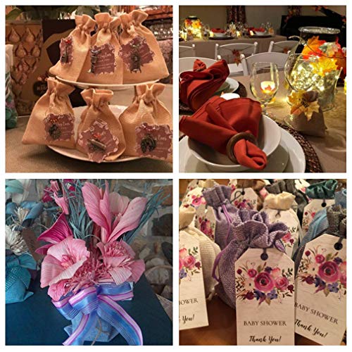 BENECREAT 30Pack 6 Color Burlap Bags with Drawstring Gift Bags Jew...