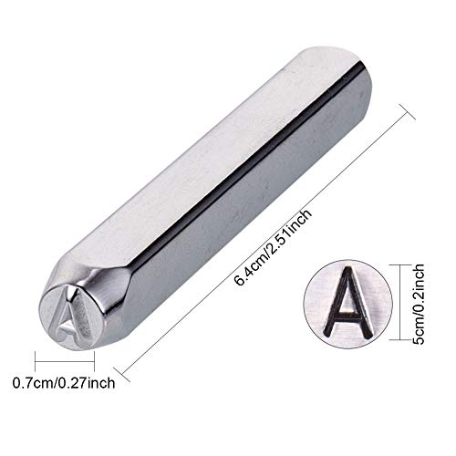 BENECREAT 36 Pack 5mm 3/16 Letter and Number Stamp Set, Metal P...