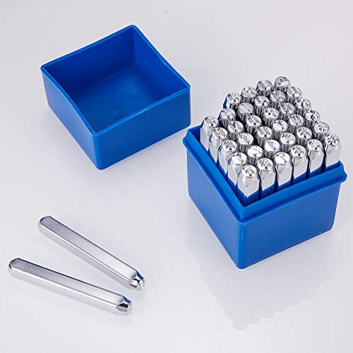 BENECREAT 36 Pack 5mm 3/16 Letter and Number Stamp Set, Metal P...