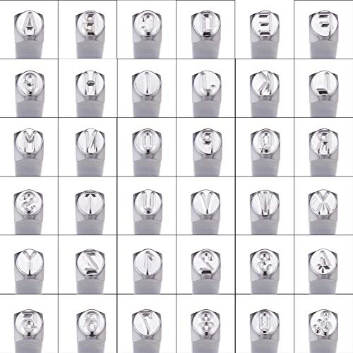 BENECREAT 36 Pack 5mm 3/16 Letter and Number Stamp Set, Metal P...