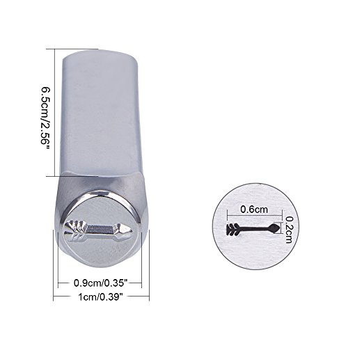 BENECREAT 6mm 1/4 Arrows Design Stamps, Metal Punch Stamp Stampin...