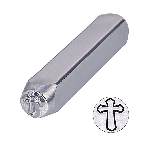BENECREAT 6mm 1/4 Cross Design Stamps, Metal Punch Stamp Stamping...