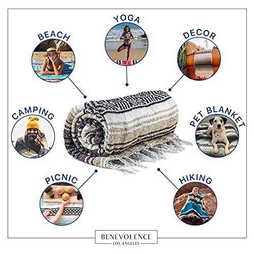 Authentic Mexican Blanket - Picnic Blanket, Handwoven Serape Blank...