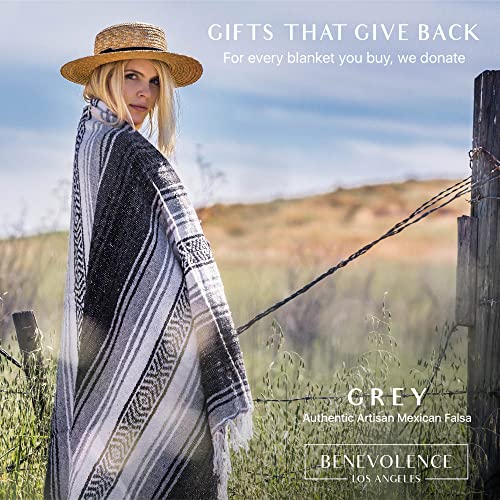 Authentic Mexican Blanket - Yoga Blanket, Handwoven Serape Blanket...