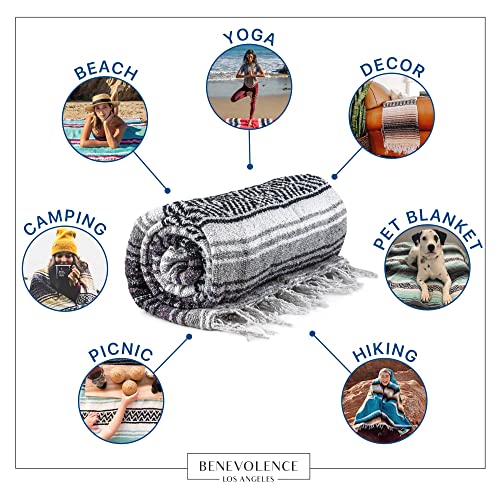 Authentic Mexican Blanket - Yoga Blanket, Handwoven Serape Blanket...