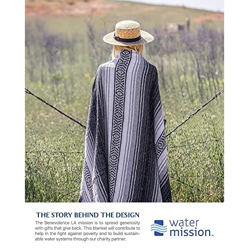 Authentic Mexican Blanket - Yoga Blanket, Handwoven Serape Blanket...