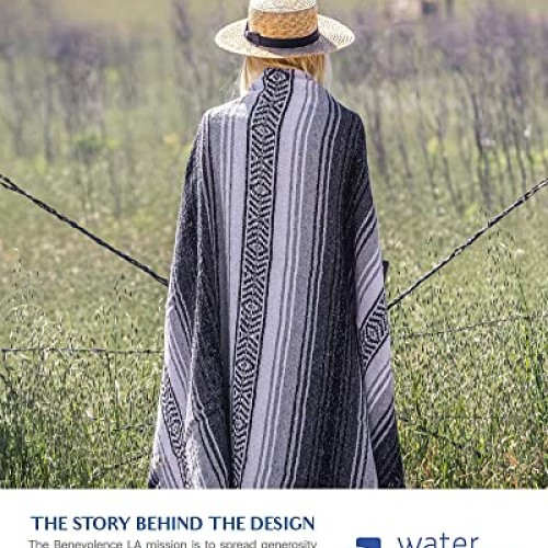 Authentic Mexican Blanket - Yoga Blanket, Handwoven Serape Blanket...