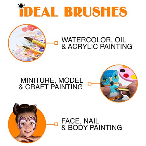 BENICCI Paint Brush Set of 16 - 15 Different Shapes + 1 Flat Brush...