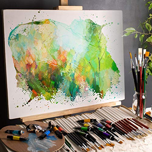 Easy Grip 40 Piece Artist Paint Brush Set with Storage Case - Incl...