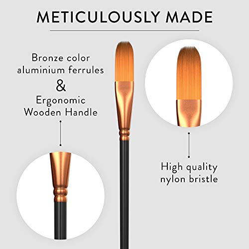 Professional Artist Paint Brush Set of 12 - Painting Brushes Kit f...