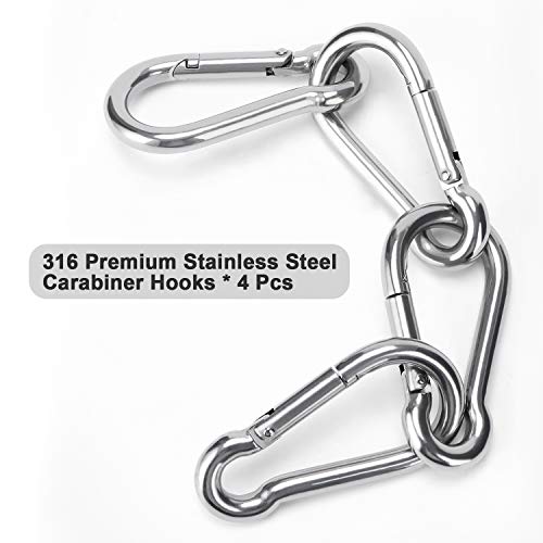 3 Inch Stainless Steel Spring Snap Hook Carabiner, 316 Stainless S...