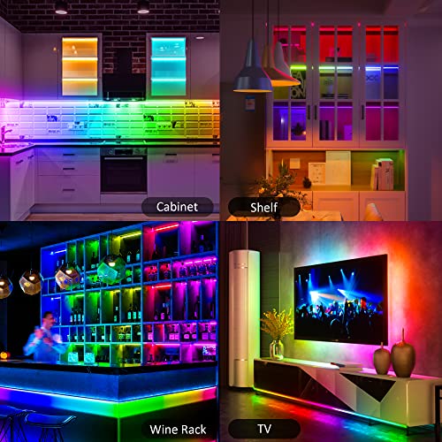 Benreom 3 Pcs RGB Under Cabinet Lights Kit, Smart App and Remote C...
