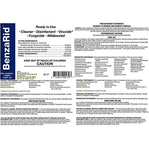 BenzaRid Hospital Grade Disinfectant 1 Gallon | Professional San...