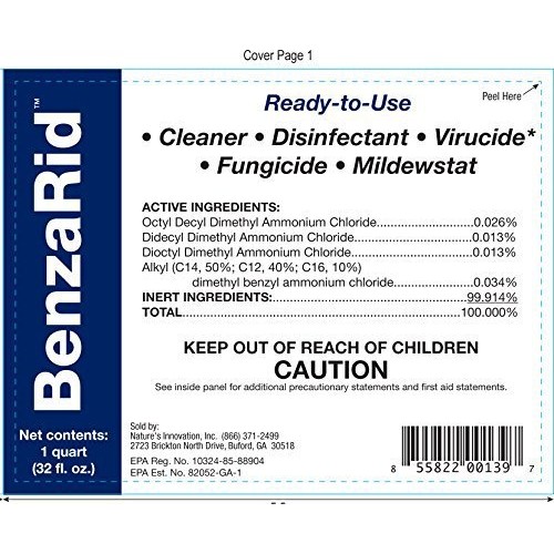 BenzaRid Professional Disinfectant 4 Gallon Set | Medical Grade ...