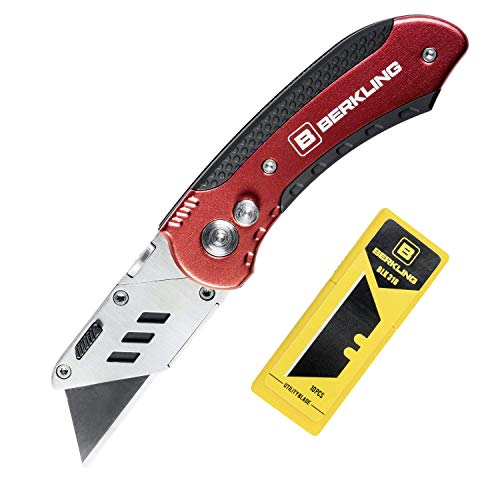 Berkling Folding Utility Knife Box Cutter Pocket Size w/Belt Clip,...