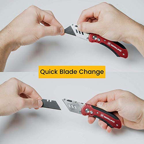 Berkling Folding Utility Knife Box Cutter Pocket Size w/Belt Clip,...