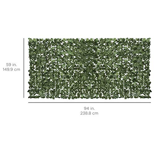 Best Choice Products 94x59in Artificial Faux Ivy Hedge Privacy Fen...