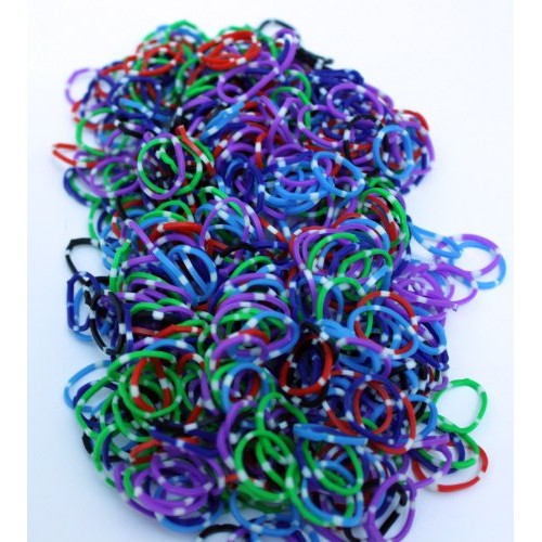 Polka Dot Color Rainbow Rubber Loom Rainbow Bands 600 Pieces with ...
