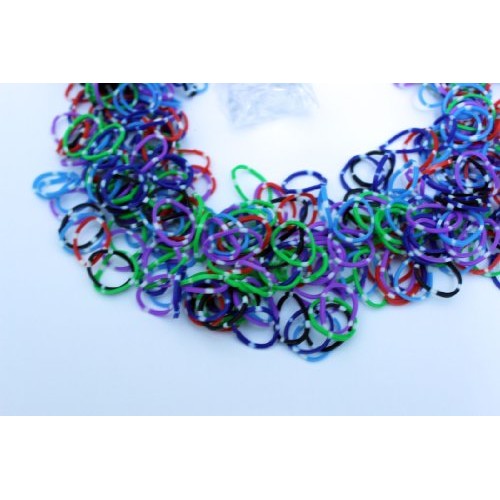 Polka Dot Color Rainbow Rubber Loom Rainbow Bands 600 Pieces with ...