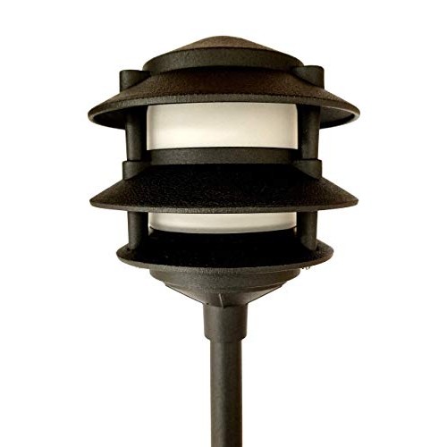 Best Pro Lighting Low Voltage Landscape 3 Tier Pagoda Light in Bla...